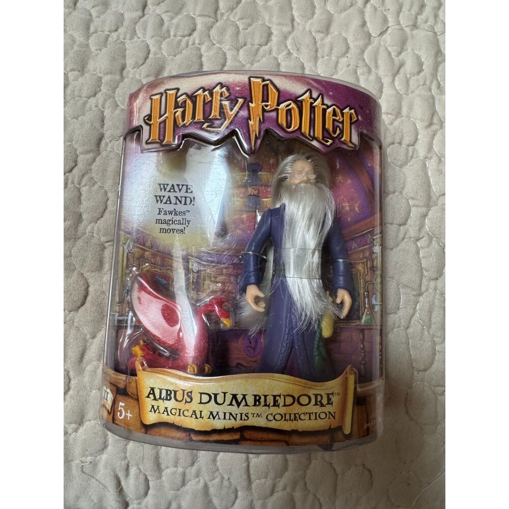 2002 Harry Potter Albus Dumbledore Magical Minis Fawkes Figure Mattel NIP
